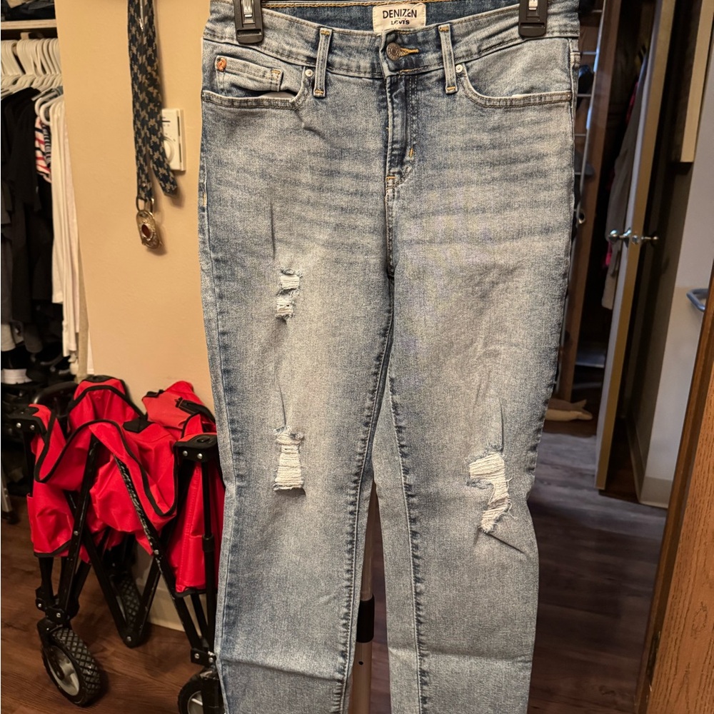 Denizen from Levi's Women's Faded Blue Ripped Skinny Jeans